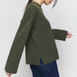 Reformation Enda Regenerative Wool Sweater in Thyme